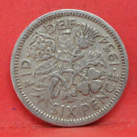 6 Pence 1954 - TB - Pièce Monnaie Grande-Bretagne - Article N°2791 - H. 6 Pence