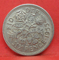 6 Pence 1955 - SUP - Pièce Monnaie Grande-Bretagne - Article N°2794 - H. 6 Pence