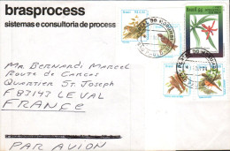 BRESIL AFFRANCHISSEMENT COMPOSE SUR DEVANT DE LETTRE POUR LA FRANCE 1994 - Briefe U. Dokumente