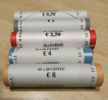 LATVIA UNC Mint Euro Cent Coin Roll Set. 5 Rolls: 1c - 20c. KM#150-154 Random Years - Rolls