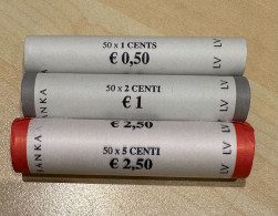 Latvia UNC Mint Coin Roll Set. 3 Rolls: 1c, 2c And 5c. KM#150-152 Random Years - Rotolini