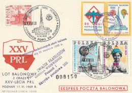 Poland Post - Balloon PBA.1969.poz.kat.D.03: Flight XXX Y. PRL Poznan KATOWICE - Ballons