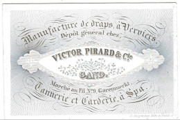 Belgique "Carte Porcelaine" Porseleinkaart, Manufacture De Draps à Verviers, V. Pirard & Ci, Gand, Gend, Dim:105 X 71mm - Porzellan