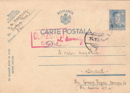 KING MICHAEL WW2 CENSORED,CENSOR,SIBIU, PC STATIONERY, ENTIER POSTAL 4 LEI, ROMANIA - 2. Weltkrieg (Briefe)