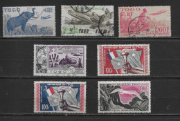 TOGO LOT 7 TIMBRES POSTE AERIENNE  ANNEES 1947 - 1960  COTE 19,75 € - Usados