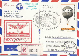 Poland Post - Airplane PSA.1981.poz.03: Poznan 60 Years Of Airline Flights Aerotarg - Vliegtuigen