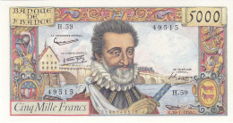 Billet 5000 Francs Henri IV Du 10-7-1958 FAY 49.07 Alph. H.59 - SPL++ - 5 000 F 1957-1958 ''Henri IV''