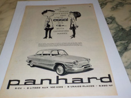 ANCIENNE PUBLICITE FAIRE UN ESSAI VOITURE 24 PANHARD 1962 - Voitures