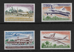 DAHOMEY TIMBRES POSTE AERIENNE N° 24 à 27 (YT) NEUFS ** MNH SERIE COMPLETE AVIONS 1963 - Bénin – Dahomey (1960-...)