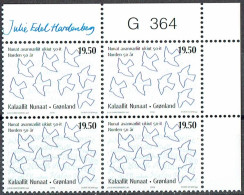 Greenland 2006. 50 Anniv NORDEN - Stamps. Michel 459 Plate Block MNH . Signed. - Blocks & Sheetlets