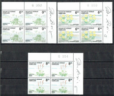 Greenland 2005. Native Edible Plants. Michel 454 - 456 Plate Blocks MNH. Signed. - Blocks & Sheetlets