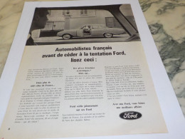 ANCIENNE PUBLICITE TENTATION VOITURE FORD 1964 - Voitures