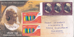 India Cover Sent To Germany Topic Stamps But No Postmark On Stamps Or Cover - Covers & Documents