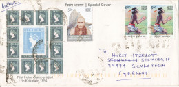 India Cover Sent To Germany Topic Stamps - Covers & Documents