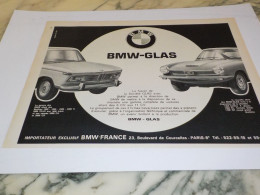 ANCIENNE PUBLICITE  BMW  GLASS  1967 - Voitures