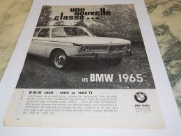 ANCIENNE PUBLICITE  LA BMW  1965 - Voitures