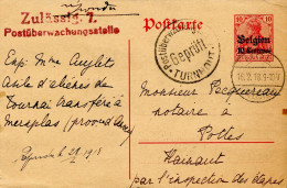 BELGIQUE - ENTIER 10 CENTIMES OCCUPATION MOL + GEPRUFT TURNHOUT, 1918 - Esercito Tedesco