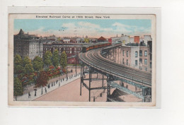 Antike Postkarte  NY ELEVATED RAILROAD CURVE AT 110th STREET - Puentes Y Túneles