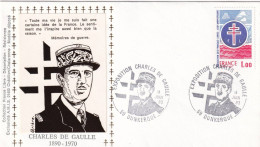 Thème De Gaulle - France - Enveloppe - De Gaulle (General)