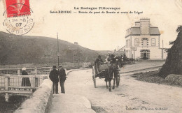 St Brieuc * 1907 * Entrée Du Pont De Souzin Et Route Du Légué * Café * Attelage Villageois - Saint-Brieuc