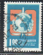 CHINA REPUBLIC CINA TAIWAN FORMOSA 1973 INTERNATIONAL CRIMINAL POLICE ORGANIZATION 1$ USED USATO OBLITERE' - Usados