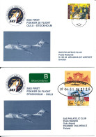 Sweden  - Finland SAS First Fokker 28 Flight Stockholm - Oulu 1-4-1997 And Return 2 Covers - Covers & Documents