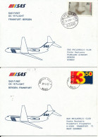 Norway - Germany SAS First DC-9 Flight Bergen - Frankfurt 29-3-1987 And Return 2 Covers - Cartas & Documentos