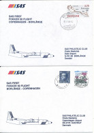 Denmark - Sweden SAS First Fokker 50 Flight Copenhagen - Borlänge 1-11-1995 And Return 2 Covers - Lettres & Documents