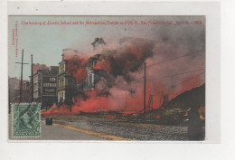 Antike Postkarte  THE BURNING OF LINCOLN SCHOOL AND THE METROPOLITAN TEMPLE ON FIFTH ST: APRI 18. - 1906 - San Francisco