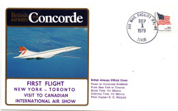 Concorde BA New York Toronto 1979 -  Visit To Canadian Air Show -1er Vol - First Flight Covers