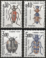 France 1983 - Mi P112/15 - YT T109/112 ( Postage Due : Insects Beetles ) MNH** Complete Set - 1960-.... Nuevos