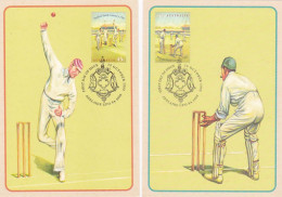 SPORTS, CRICKET, SHEFFIELD SHIELD CENTENARY, CM, MAXICARD, CARTES MAXIMUM, 2X, 1992, AUSTRALIA - Cricket