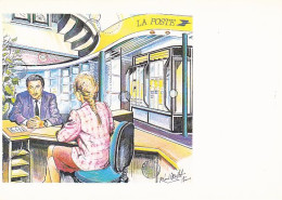 CPA POSTAL SERVICES, STAMP'S DAY, ROLAND IROLLA SIGNED ILLUSTRATION - Poste & Facteurs