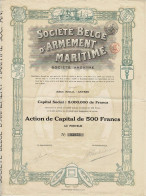 - Titre De 1919 - Sté Belge D' Armement Maritime - - Navy