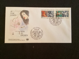 FDC Yvert 156/157 ONU Genève 1987 Lutte Contre Le Trafic Et L’abus De Drogue - FDC