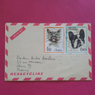 Imprimé Publicitaire Hexacycline Posté De Varsovie Avec Timbres N°1236 Et 1333 Chien Et Chat - 1963-1964 - Covers & Documents