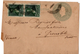 68053 - Argentinien - 1898 - 4c GAStreifband M ZusFrankatur ... -> GRENOBLE (Frankreich) - Cartas & Documentos