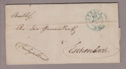 CH Heimat SG Uznach 1844-08-10 Blau Amtlich-Brief über Rapperswil Nach Eschenbach - 1843-1852 Correos Federales Y Cantonales