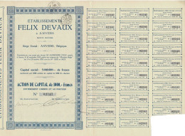 - Titre De 1929 -  Etablissements Felix Devaux - - Automobilismo