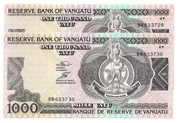VANUATU Banque De RESERVE # 6,  Série BB   2 Billets à Suivre NEUFS - Vanuatu