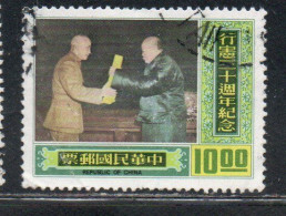 CHINA REPUBLIC CINA TAIWAN FORMOSA 1977 PRESIDENT CHIANG KAI-SHEK ACCEPTING CONSTITUTION 10$ USED USATO OBLITERE' - Oblitérés