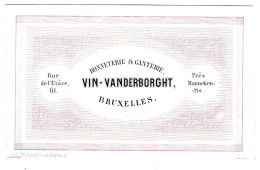 Belgique "Carte Porcelaine" Porseleinkaart, Bonneterie Ganterie, Vin Vanderborght, Bruxelles, Dim:95 X 59mm - Cartoline Porcellana