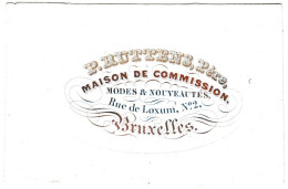 Belgique "Carte Porcelaine" Porseleinkaart, P. Ruttens, Père, Maison De Comission, Bruxelles, Dim:89 X 58mm - Porcelana