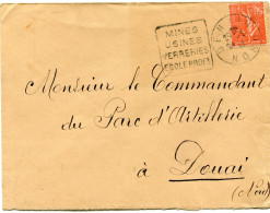 FRANCE LETTRE AVEC OBLITERATION DAGUIN DENAIN 24-2-32-NORD " MINES USINES VERRERIES ECOLE PROFe " - Glasses & Stained-Glasses