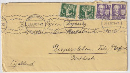 SUÈDE / SWEDEN - 1938 2xFacit F143Eb & 2xF259A On Cover From Stockholm To Germany (with Letter) - Brieven En Documenten