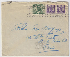 SUÈDE / SWEDEN - 1938 Facit F261C & 2xF259A On Cover From Stockholm To Paris (no Contents) - Covers & Documents