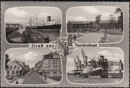 D-26954 Nordenham - Alte Ansichten - Bahnhof - Midgard-Pier - Cars - Frachter - Texaco - Lastkahn - Nice Stamp - Nordenham