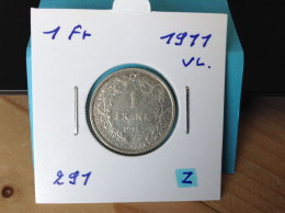 België Albert I  1 Frank 1911 Vl. Zilver (Morin 291) - 1 Franc