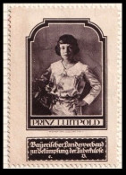 PRINZ LUITPOLD  VIGNETTE PRINCESS RUPPRECHT Reklamemarke CINDERELLA PRINZ LUITPOLD UND URENKEL - Familles Royales