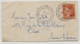 FRANCE 1938 Lettre MIGNONETTE YT 359 80 C Surcharge Sur 1 F Cachet à Date 9ème CONGRES ORNITHOLOGIE Rouen 13 Mai - 1932-39 Vrede